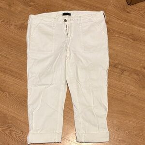 Silver Jeans Ivory Slim Crop Pants